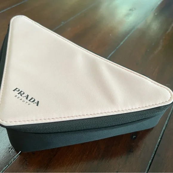 Prada Beauty Pink and Black Triangle Pouch - Picture 3 of 13